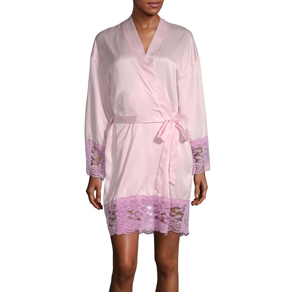 NWT Macbeth Collection Silk and Lace Robe sz L k22 - Picture 2 of 4
